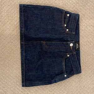 NWOT a.p.c. denim micro mini skirt